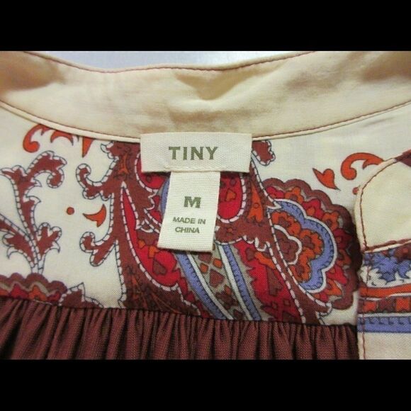 Anthropologie tunic top by Tiny red & cream sz M - Picture 4 of 4